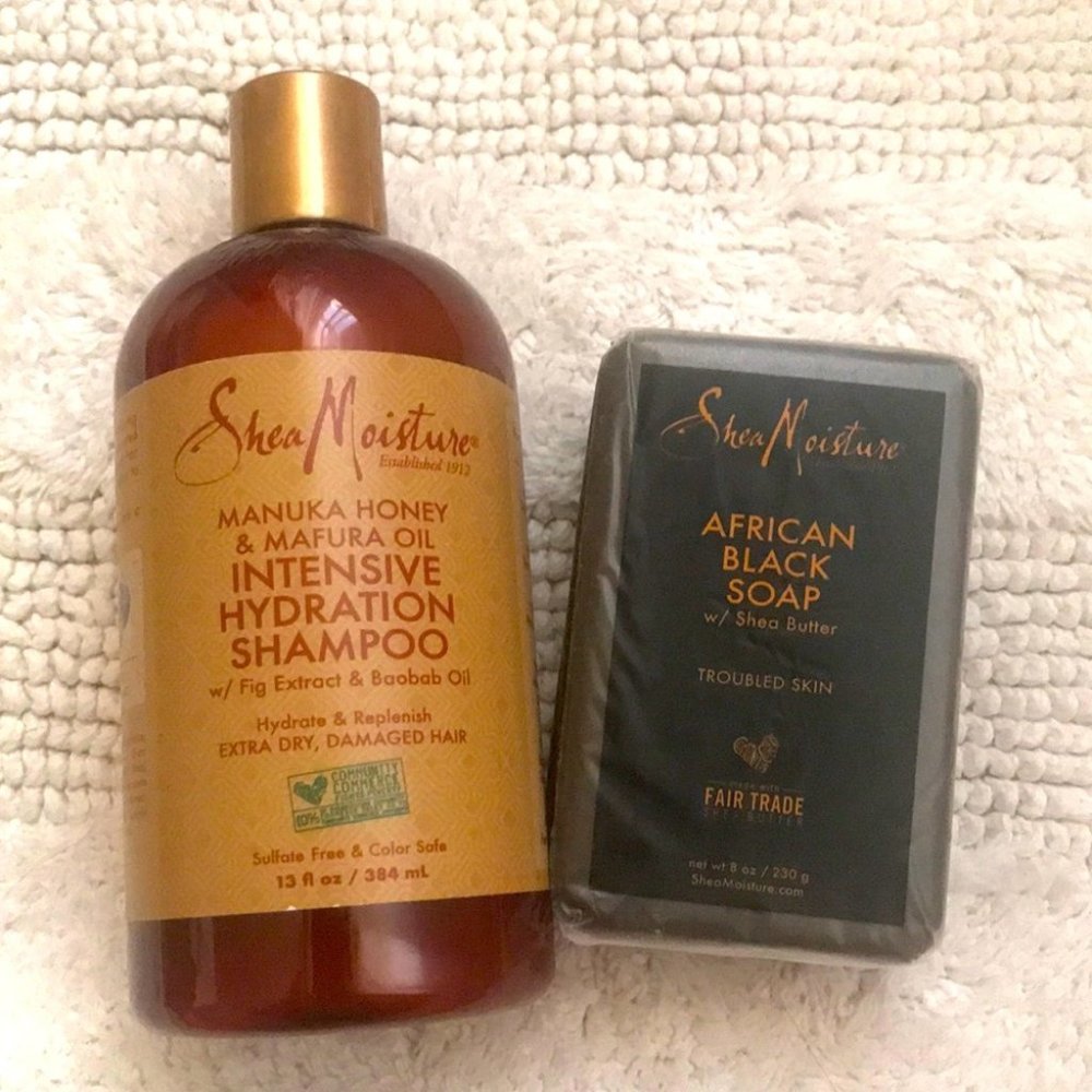 Shea Moisture Bundle Manuka Shampoo Body Soap